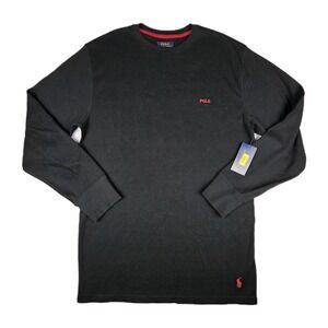 Polo Ralph Lauren Men's Black Waffle Knit LS Pajama Sleepwear Shirt 1XT NWT